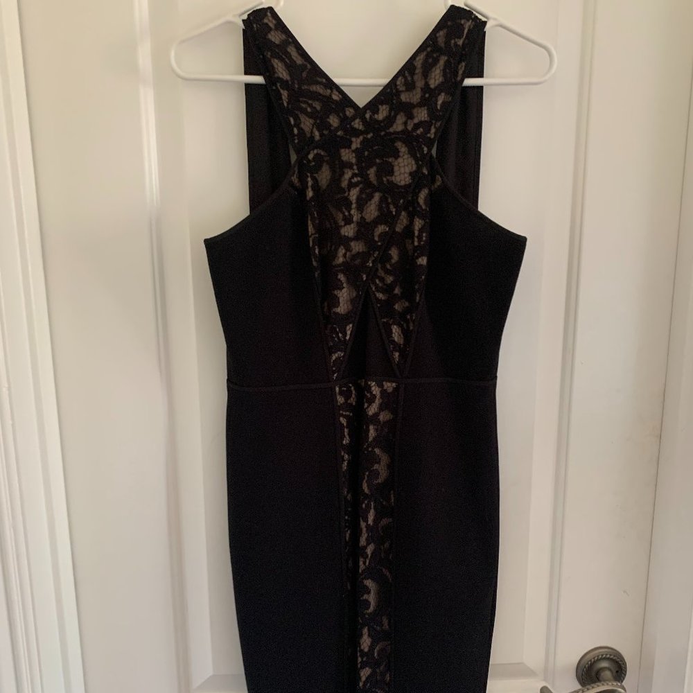black lace bcbgmaxazria dress